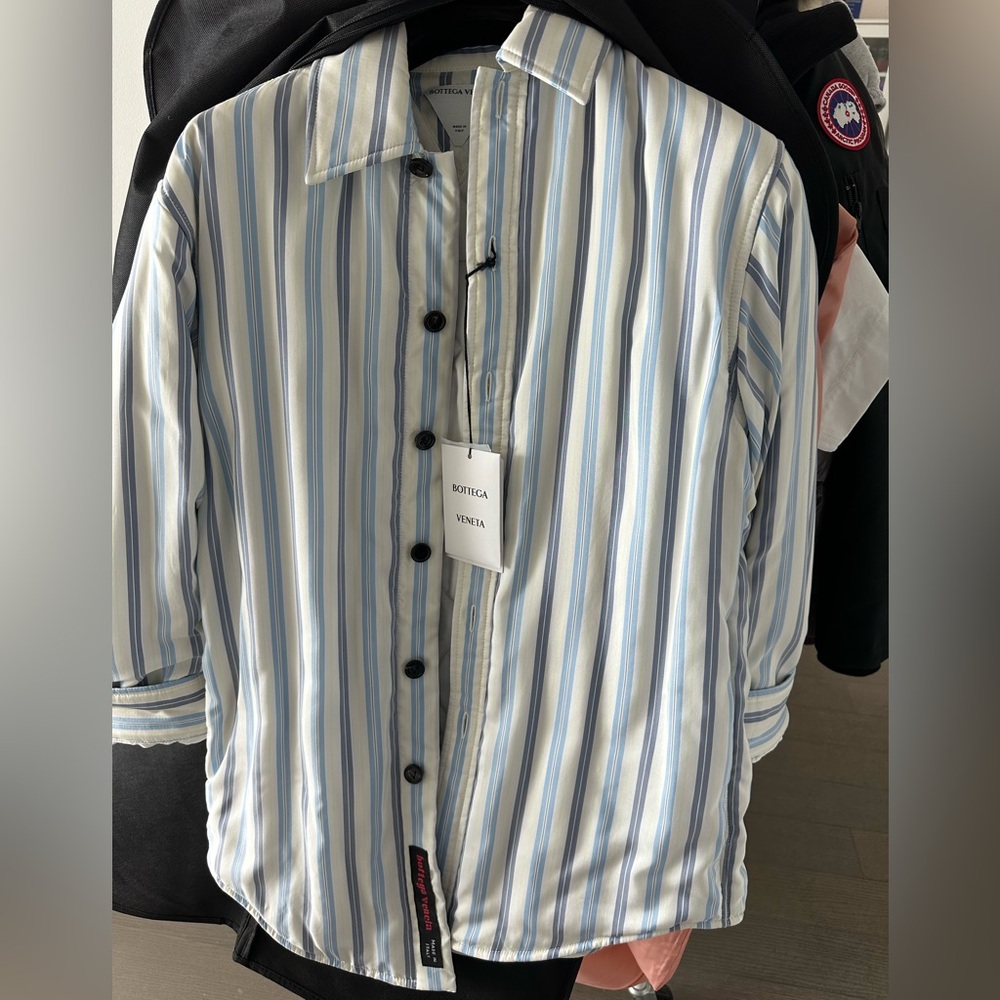 Bottega Veneta Blue Striped Shirt jacket